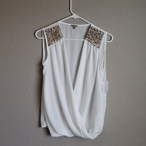 Sheer white sleeveless top